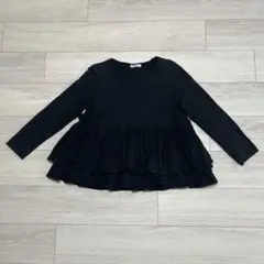 ヨリ yori トップス ダブルフレアカットソー ブラック 黒