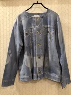 新品タグ付きツモリチサト デニムプリントジャケット