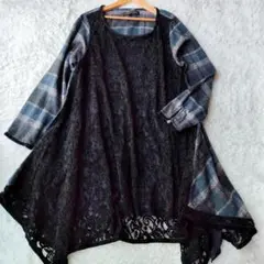 アズノウアズオオラカ レース切り替え チュニックワンピース 15 3L 2XL