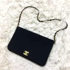 CHANELシャネル ココマーク マトラッセ コットン チェーンショルダーバッグ