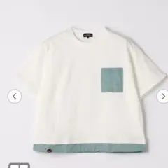 TJコンビポケットTシャツ　グリーンレーベル150白グリーン半袖