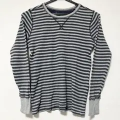 GAP 長袖ボーダーTシャツ XSサイズ グレー×ネイビー