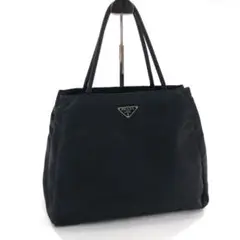 PRADA プラダ 白タグ ハンドバッグ ナイロン 三角プレート ブラック