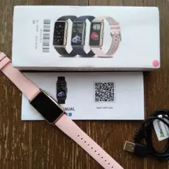 ピンク スマートウォッチ タッチスクリーン　撮影の為開封