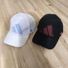 adidas キャップ 2点セット ホワイト.ブラック