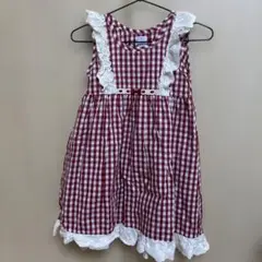 130cm axes kids 赤チェック　ワンピース