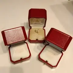 Cartier レッドレザー ジュエリーボックス 3個セット