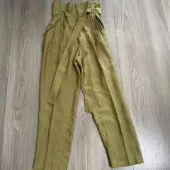 YAM オリーブグリーン ハイウエストパンツ 34P