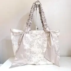 SNIDEL HOME 花柄ビッグキャンバストートバッグ ライトベージュ