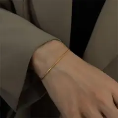 ゴールド 腕輪 チェーン オケージョン 細め ブレスレット シンプル