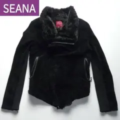 SEANA ファー付　ライダースジャケット　M　シーナ　お兄系　V系ジャケット