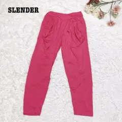 s.939【スレンダー】サルエルパンツ テロテロ 明るめピンク 派手色 Lサイズ