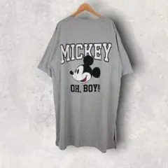 DIsne ディズニー バックプリント❤️半袖Tシャツ ロンT グレー 伸縮性