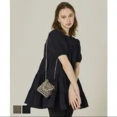 coca パフスリーブティアードチュニック