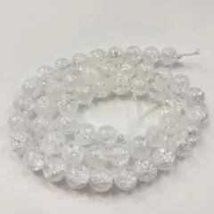 1連　8mm玉　爆裂水晶　クラッククリスタル　クォーツ　パワーストーン