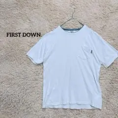 【ファーストダンス】半袖Tシャツ　カットソー　シンプル　白×グレイ　M