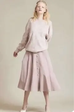 【eimy istoire】パールボタンアシンメトリーフレアスカート