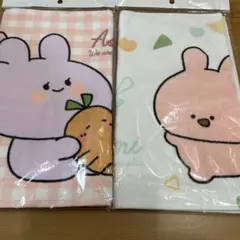 あさみみちゃん、ふかふかフェイスタオルまったりとはっぴー。うさぎキャラクター