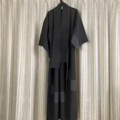 着物　黒生地にグレー