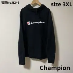 メンズ　レディース　トップス　パーカー　Champion 黒　3XLサイズ