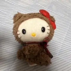 ハローキティ ぬいぐるみ 茶色 赤リボン