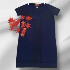 D'moda 新品未使用品✨半袖ワンピース M ネイビー　シンプル　フリーサイズ