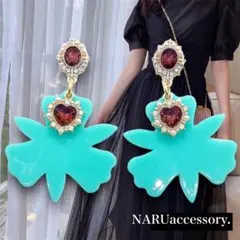 【422】ランダムビジューデザインチャーム　フラワープレート