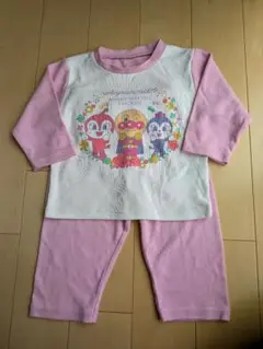 アンパンマン&ドキンちゃん&コキンちゃん 薄手長袖のパジャ サイズ80