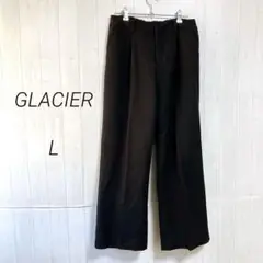 グラシア　ワイドパンツ　ブラック　L　ウエストゴム　ゆったり