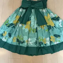取り外し可能の大きなリボン付き フラダンス用花柄スカート
