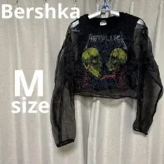 Bershkaスカルデザイン シースルートップス