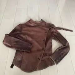クリスチャンポー アシンメトリーレザージャケット