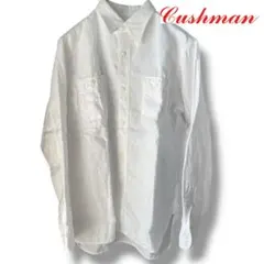 美品 クッシュマン 麻 チンストラップ付 ワークシャツ ホワイト size L