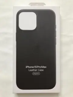 iPhone 15ProMax レザーケース純正品ブラック新品 ❸