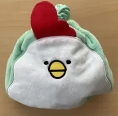 毎日でぶどり　巾着ポーチ　にわとり　みんとかグリーン　小物入れ　新品未使用