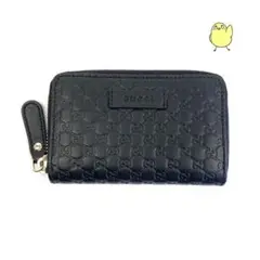 ★極美品 グッチ コインケース 小銭入れ グッチシマ マイクロGG ブラック