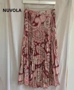 ♥️未使用♥️美品♥️【NUVOLA】M相当 花柄系プリントプリーツロングSK