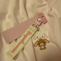 サンリオ シュガーバニーズ ロゴ刺繍タグキーホルダー