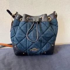 COACH デニム キルティング ショルダーバッグ