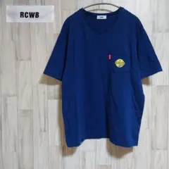 ●RCWB● アルファベットtシャツ ネイビーブルー 大きいサイズ