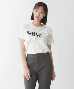 【新品未使用】フリル付き ホワイト Tシャツ