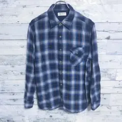 MADISON WALKER 　オンブレシャツ 長袖シャツ 　ブルー LL
