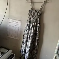 花柄キャミソールロングワンピース