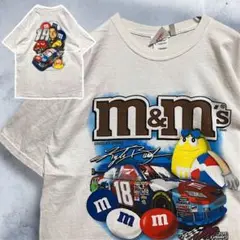 BiSL レーシング Tシャツ 古着 白 m&m's エムアンドエムズ ナスカー