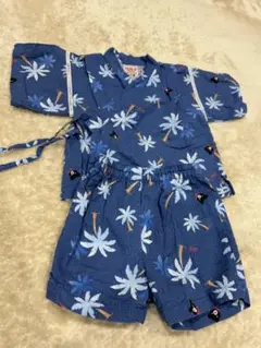 青いヤシの木柄甚平