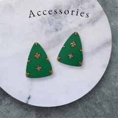 ピアス　両耳用ピアス　グリーン系　おしゃれピアス　No.16