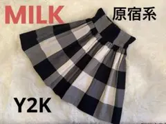 【MILK】zipper 原宿系♡美品♡ギンガムチェックフレアスカート Y2K