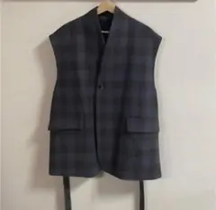 URU(ウル) WOOL CHECK BELTED VEST