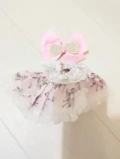 20㎝　ぬいぐるみ用　ドレス　ワンピース　ピンク　フリル　カントリー　プリンセス