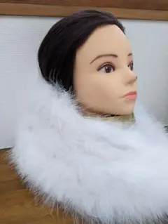 振り袖用ショール(フェザー 白) 3
